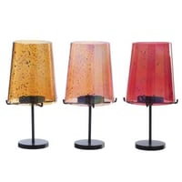 Photophore verre orange/rouge assortiment de 3
