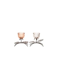 Photophore fleur fer rose clair/orange small assortiment de 2