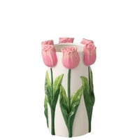 Vase tulipe céramique blanc/rose clair medium