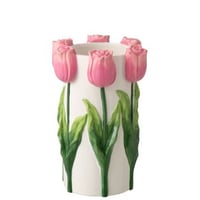 Vase tulipe céramique blanc/rose clair large