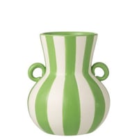 Vase ligné céramique vert/blanc