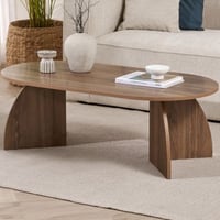 Table Basse Melina - 100% MELAMINE - Noyer - 40 x 60 x 120 cm