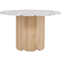 Table de salle à manger ronde TEKLA Ø120 x 75 cm - MDF avec papier 3D motif nature / CALACATTALOOK