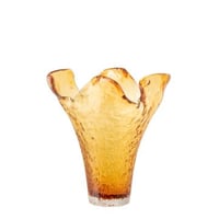 Vase irrégulier verre caramel large
