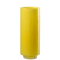 Vase cylindre relief verre jaune large