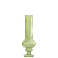 Vase ada cotelé verre vert medium