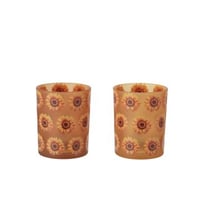 Photophore tournesol verre orange foncé/orange clair medium assortiment de 2