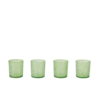 Photophore imprimé animaux verre vert small assortiment de 4