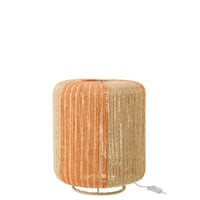 Lampe de table corde cylindre métal orange/naturel small