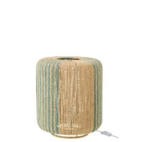 Lampe de table corde cylindre métal turquoise/naturel small