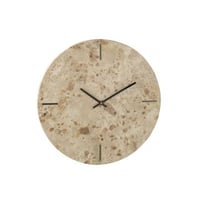 Horloge murale rond marbre beige/noir