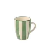 Mug ligné grès vert/blanc