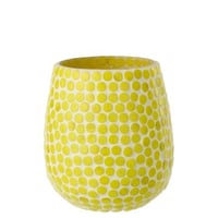 Chandelier mosaïque verre jaune large