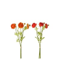 Lot de 3 renoncule textile orange foncé/rouge foncé large assortiment de 2