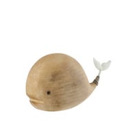 Baleine bois de paulownia naturel/blanc medium