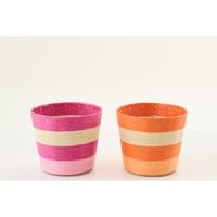 Cachepot ligné papier rose/orange large assortiment de 2