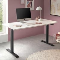 Bureau réglable Ben 160x77x74-117cm - blanc/noir