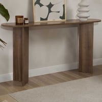 Table d'entrée Sira - 150x35x75cm - ovale - décor noyer