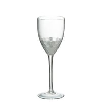 Verre a vin blanc verre transparent/argent - Set de 6