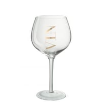 Verre a vin rouge verre transparent/or