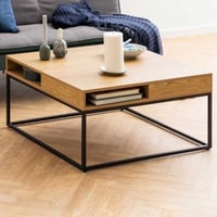 Table basse Willford 80x80 - chêne/noir
