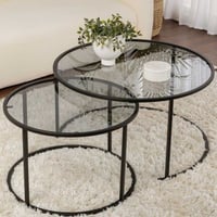 Table basse moderne en verre noir