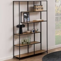 Etagère Dover 114 cm 4 tablettes - noir/chêne sauvage