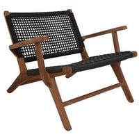 Chaise de jardin Rio avec accoudoir - bois teck/noir