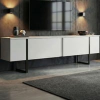 Meuble TV Onera - 100% MELAMINE - Blanc - 45 x 30 x 180 cm