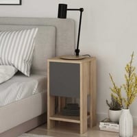 Woody Fashion Table de nuit | Mélaminé | Epaisseur 18 mm | 30x55x30 cm | Chêne Anthracite
