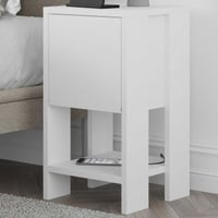 Ema Table de chevet | 100 % MÉLAMINE | Blanc