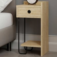 Sirius Right Table de chevet | 100 % MÉLAMINE | Chêne