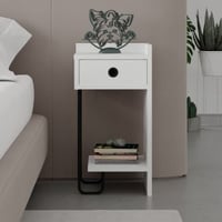 Woody Fashion Table de nuit | 18 mm Épaisseur | 32x61x30 cm | Blanc