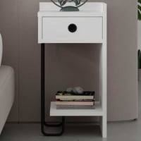 Sirius Right Table de chevet | 100 % MÉLAMINE | Blanc