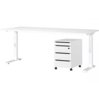 Ensemble de bureau Hermoso | Table de bureau et commode | Blanc