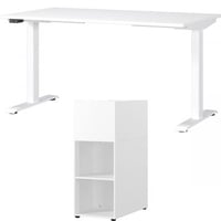 Ensemble de bureau Hermoso | Bureau, table et séparateur de pièce | Blanc