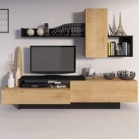 Meuble tv Cosmit 240cm - chêne/anthracite
