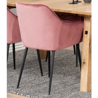 Chaise avec accoudoirs Lynn - corail/noir