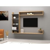 Meuble TV Woody Fashion - flottant - Chêne / Anthracite