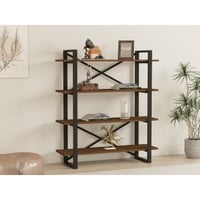 Bibliothèque en bois à la mode | mélaminé | couleur noyer