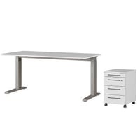 Ensemble de bureau Osmond | Table de bureau et commode | Blanc