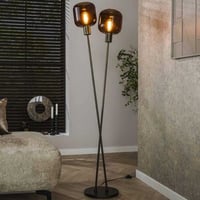 Lampadaire Bronza - 46x30x167cm - 2 lampes - verre - bronze