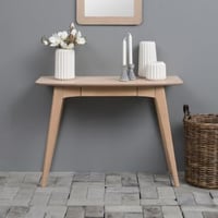 Console Sifra 105cm, 1 tiroir - décor chêne blanc  Console Sifra 105cm, 1 tiroir - décor chêne blanc