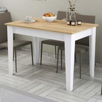 Table de cuisine Woody Fashion - 110x72x75 cm - Chêne/blanc 