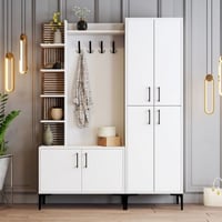 Woody Fashion vestiaire | Melamine Coated | White Metal Leg