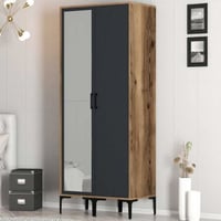Kumsal Armoire | 100 % MÉLAMINE | Noyer, Anthracite
