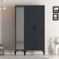 Armoire Woody Fashion | 120 x 48 x 201 cm | Design Walnut Anthracite