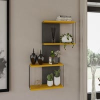 Etagère murale jaune | Epaisseur 18mm | 65x96x19 cm | Etagères multiples
