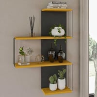 Etagère murale design Kalune - Epaisseur 18mm - 64x96x19 cm - Jaune Anthracite