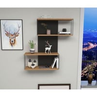 Destan Étagère murale | 100 % MÉLAMINE | Anthracite, Chêne